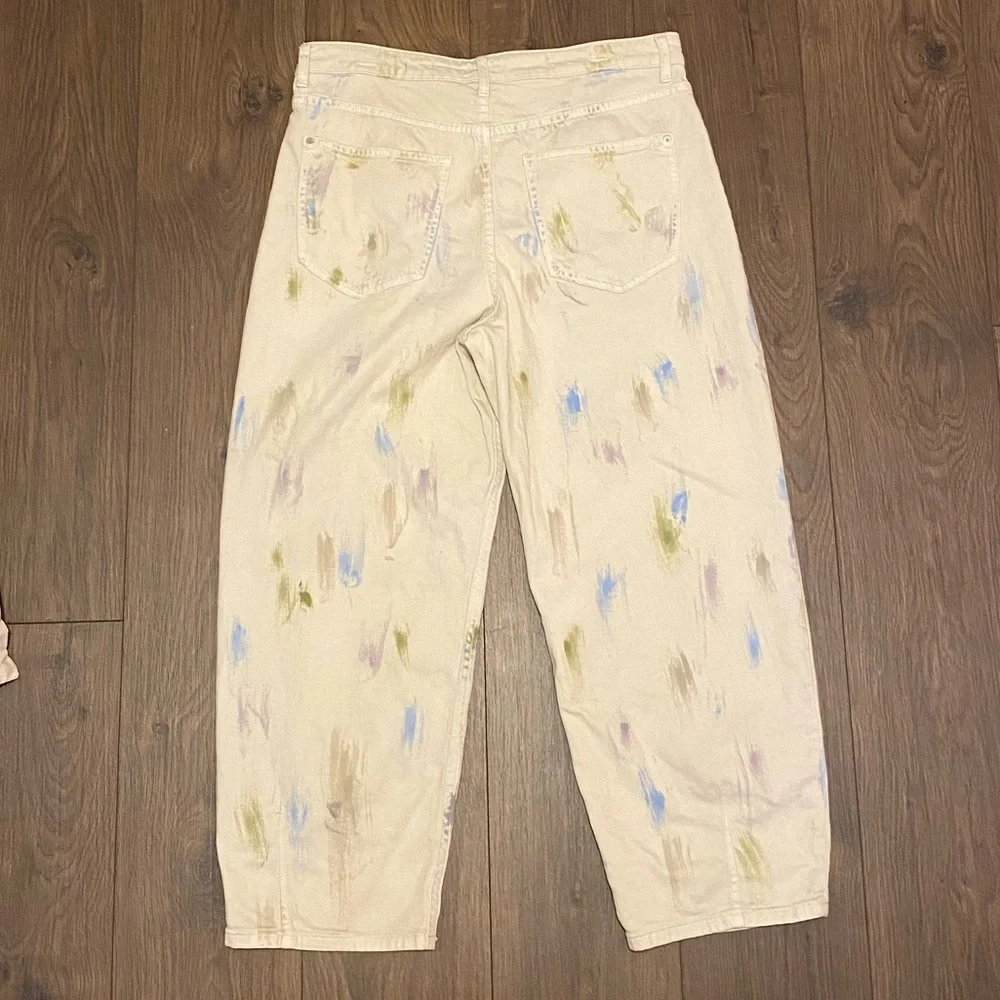 NWOT Anthropologie Super Soft Pleated Painter Jeans with Multicolor Accents - 32 - Picture 6 of 6